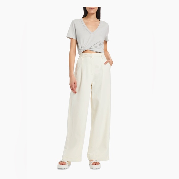 rag & bone Featherweight Abigail Pleat Pants in White Size 28 - Picture 1 of 11